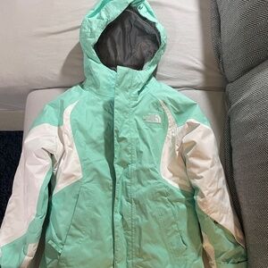 The North Face Girls' Kira Triclimate 3 in 1- Mint Green & White - Girls XS TP 6